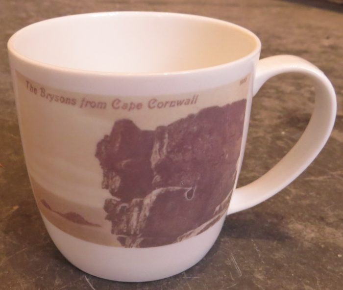 bone china mug, old postcard images, ceramic transfer, Brisons